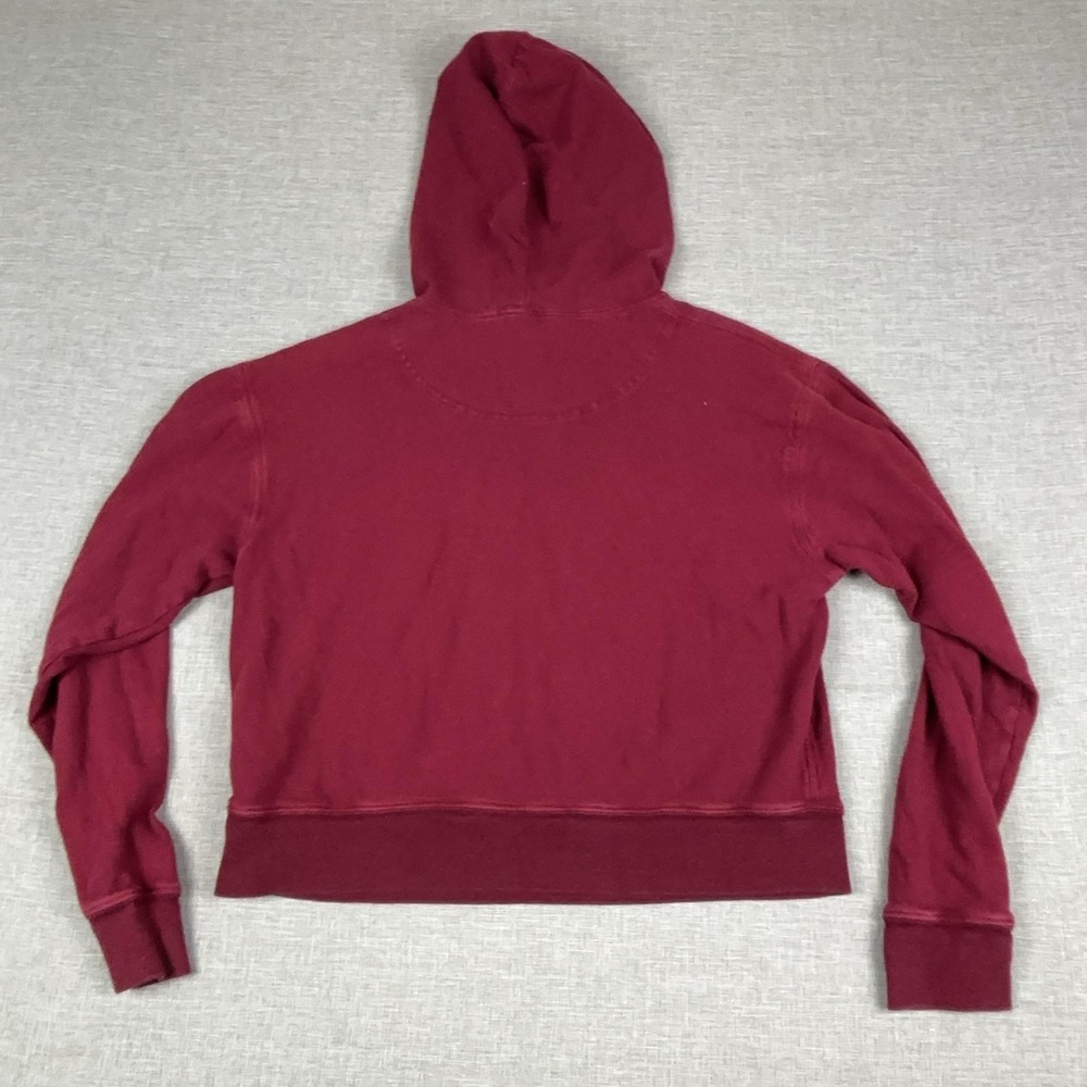 James Perse Hoodie Womens 3 Red Pullover Terry Hooded Pockets Slim Raglan Sleeve - Picture 7 of 8
